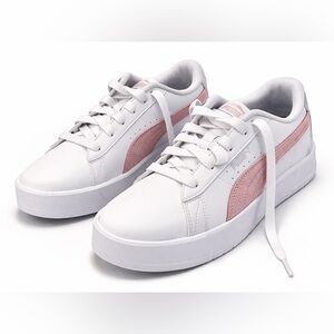 Puma girls White and Soft Pink Sneakers -size 3